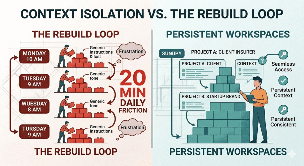 Fragmented AI tool stack versus Qolaba unified workspace — comparison for German businesses 2026
