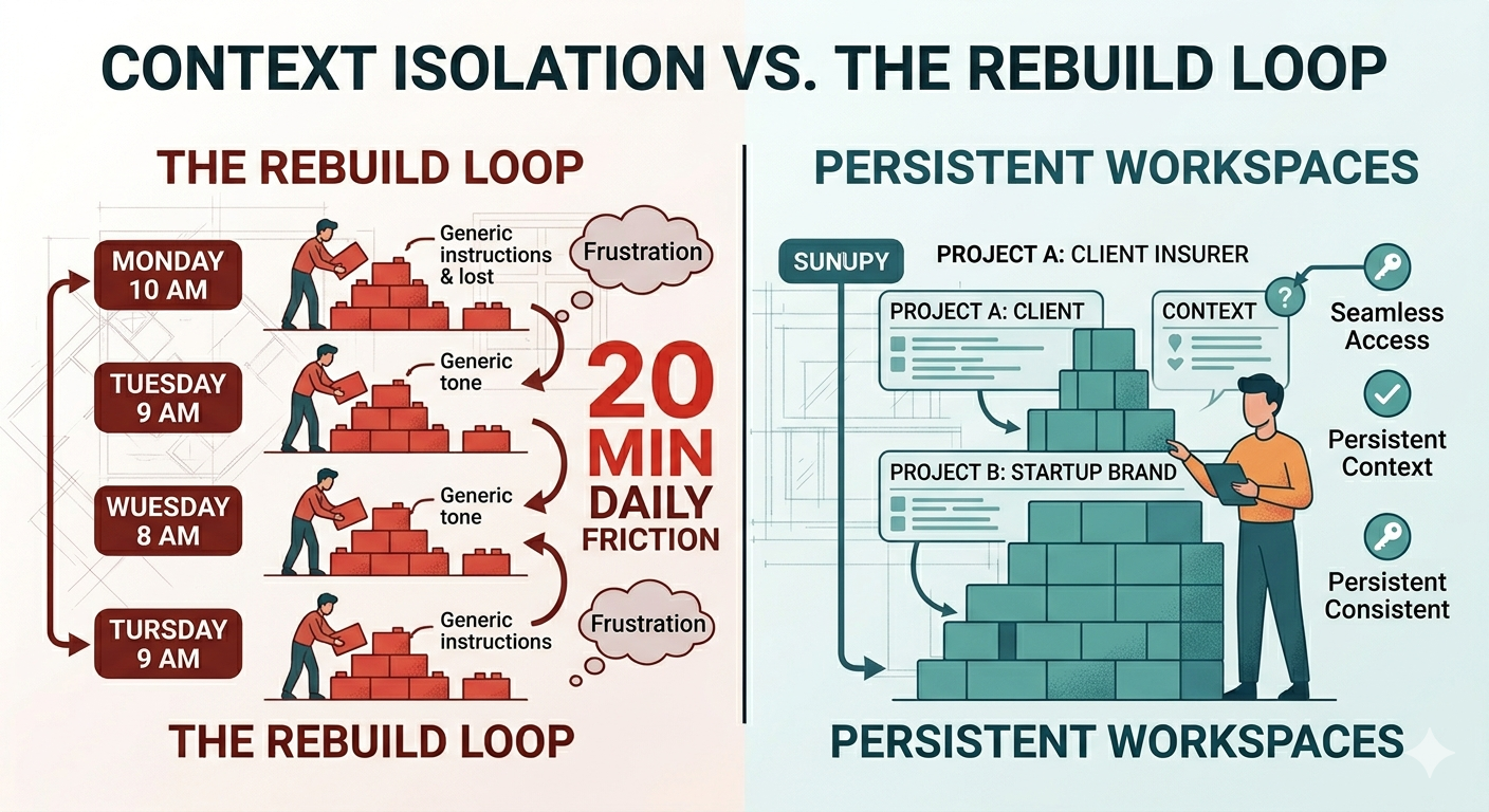 Fragmented AI tool stack versus Qolaba unified workspace — comparison for German businesses 2026
